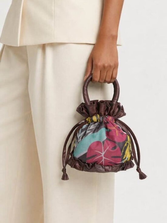 Handbags - Brown Floral Bag